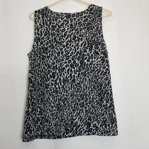 212 Collection Top cowl neckline leopard print sleeveless size Large EUC - Picture 3 of 9